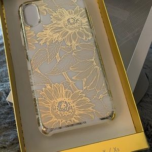 New iHome iPhone X/Xs protective case gold white